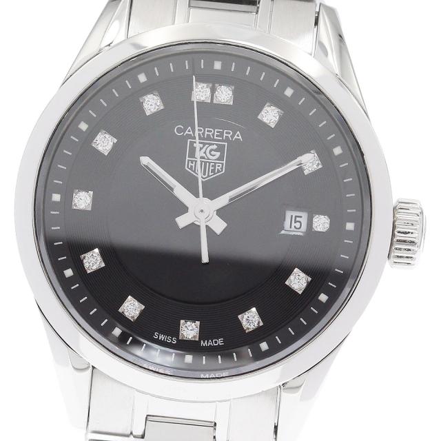 タグホイヤー TAG HEUER WV1410 カレラ レディ 13Pダイヤ デイト クォーツ レディース 美品 _917237