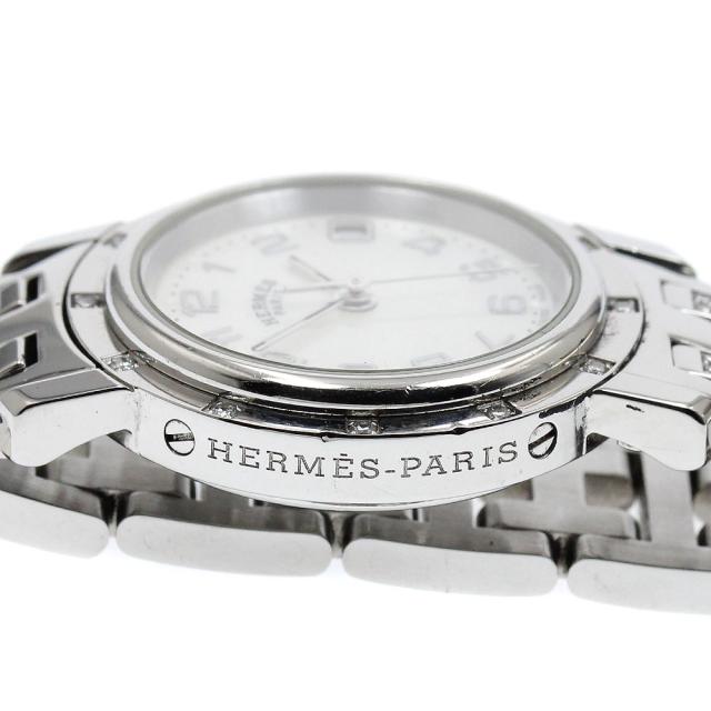 エルメス HERMES CL4.230 クリッパー ナクレ ベゼル 12Pダイヤ クォーツ レディース 保証書付き_917128_6