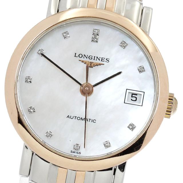 ロンジン LONGINES L4.309.5 エレガント コレクション 12Pダイヤ シェル 自動巻き レディース _920735