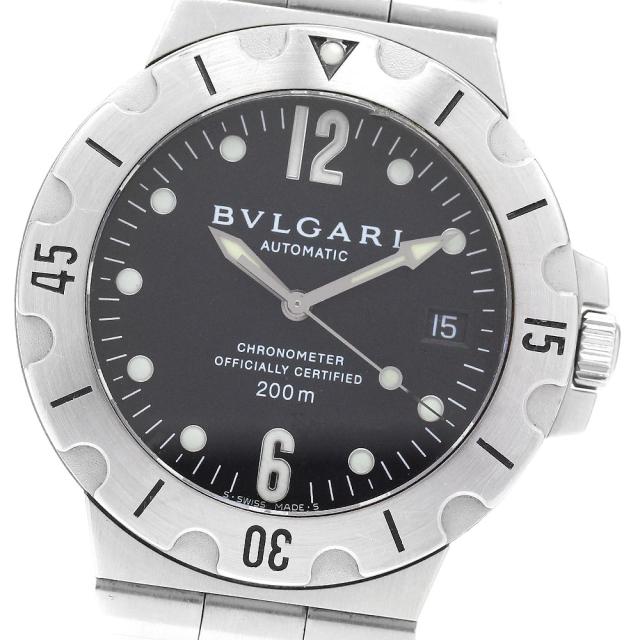 ブルガリ BVLGARI SD38S ディアゴノ スクーバ デイト 自動巻き メンズ 保証書付き_911830