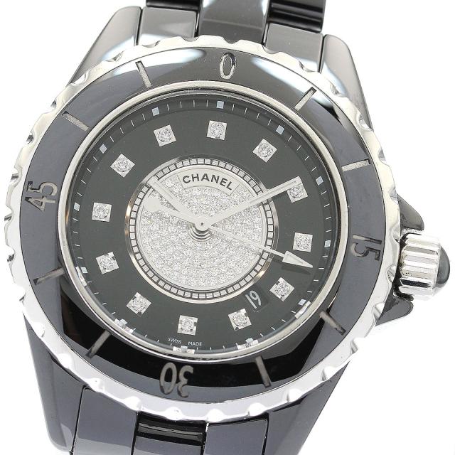 シャネル CHANEL H2122 J12 黒セラミック 12P センターダイヤ クォーツ レディース _917821 525,800円