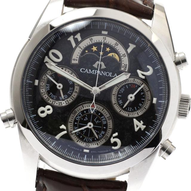 シチズン CITIZEN CTR57-1091/6771-T010768 カンパノラ グランドコンプリケーション 黒橡 クォーツ メンズ 良品 箱・保証書付き_922465