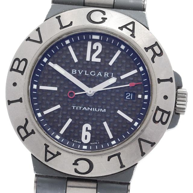 ベルトジャンク ブルガリ BVLGARI TI44TA ディアゴノ チタニウム デイト 自動巻き メンズ 保証書付き_922095