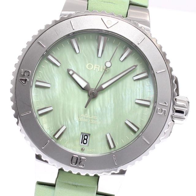 オリス ORIS 01 733 7770 4157 アクイス デイト 自動巻き メンズ 箱・保証書付き_930120【ev10】