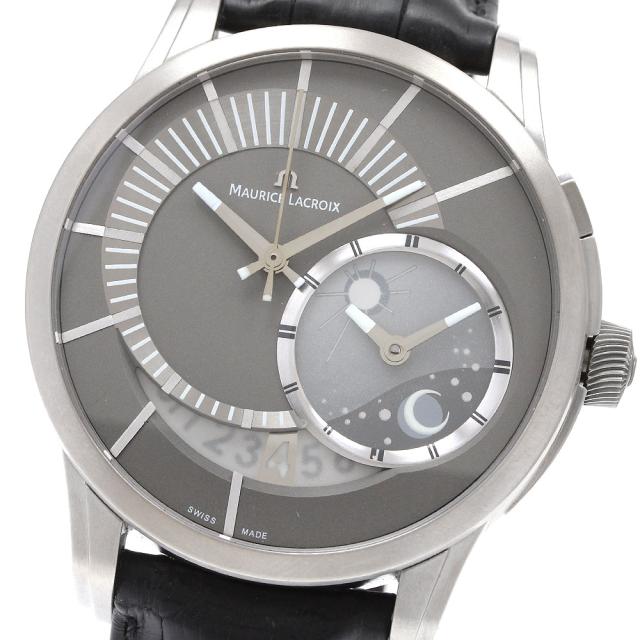 モーリスラクロア MAURICE LACROIX PT6108 ポントス オフセンター GMT デイト 自動巻き メンズ 美品 保証書付き_922657