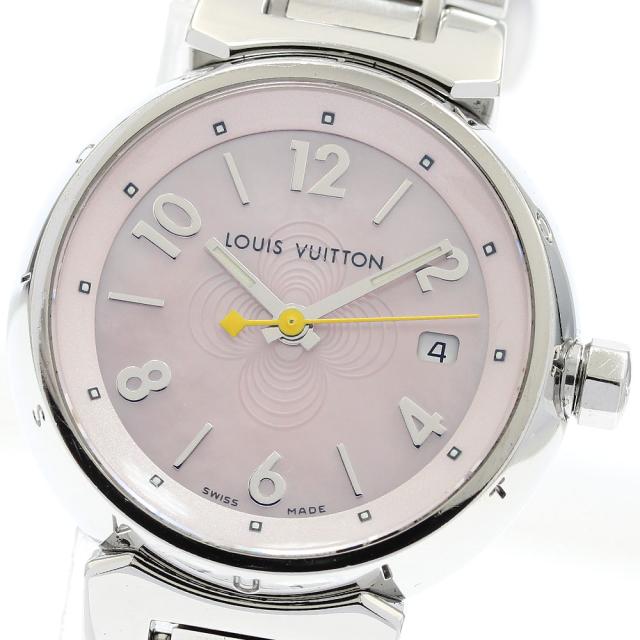 ルイ・ヴィトン LOUIS VUITTON Q1216 タンブール デイト クォーツ レディース 保証書付 メーカーOH済み_921998