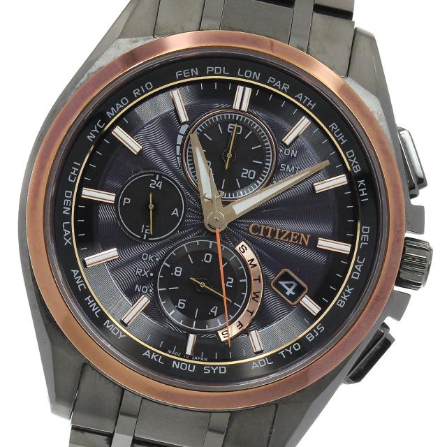 シチズン CITIZEN AT8046-51E/H804-T024131 アテッサ 100周年記念モデル ソーラー電波 メンズ 良品 箱・保証書付き_921161