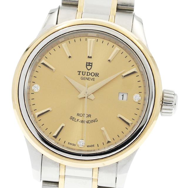 チュードル TUDOR 12103 スタイル デイト 3Pダイヤ 自動巻き レディース 保証書付き_931020