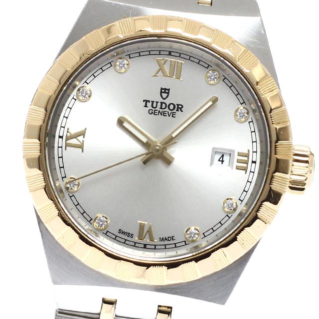 チュードル TUDOR 28303 ロイヤル デイト 8Pダイヤ 自動巻き レディース 良品 _921807