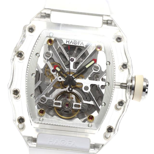 ハオファ HAOFA 2202 クリスタルケース スケルトン 自動巻き メンズ _930729