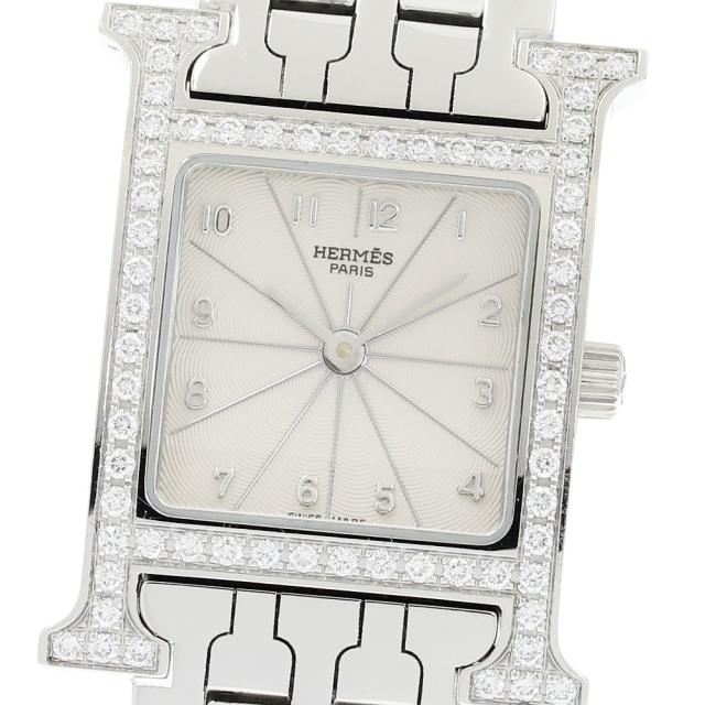 エルメス HERMES HH1.230 Hウォッチ ダイヤベゼル クォーツ レディース 美品 _931561