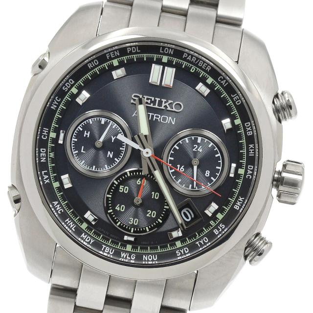 セイコー SEIKO SBXY027/8B92-0BB0 アストロン オリジン クロノグラフ ソーラー電波 メンズ 美品 _930570