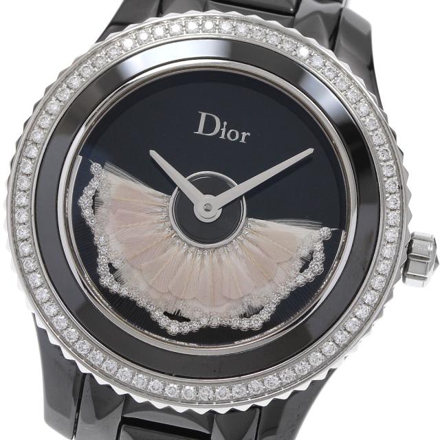 ディオール Dior CD123BE0 ユイット グランバル ダイヤベゼル 自動巻き レディース 良品 _922757