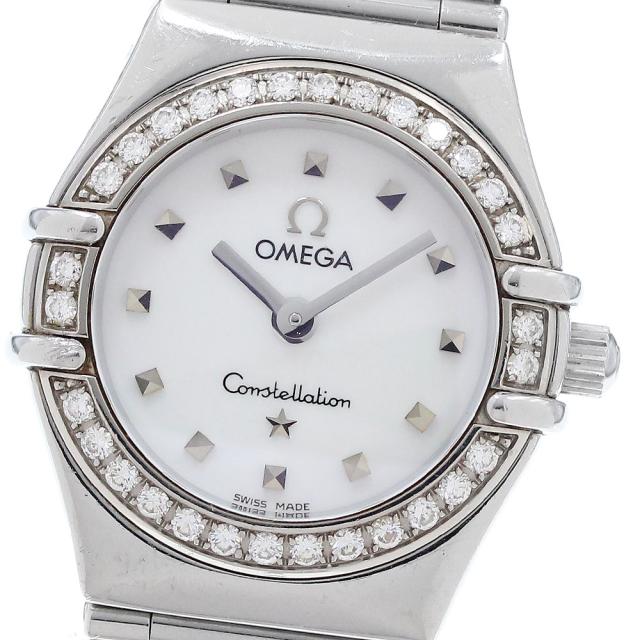 訳あり オメガ OMEGA 1465.71 コンステレーション ダイヤベゼル クォーツ レディース 保証書付き_596816