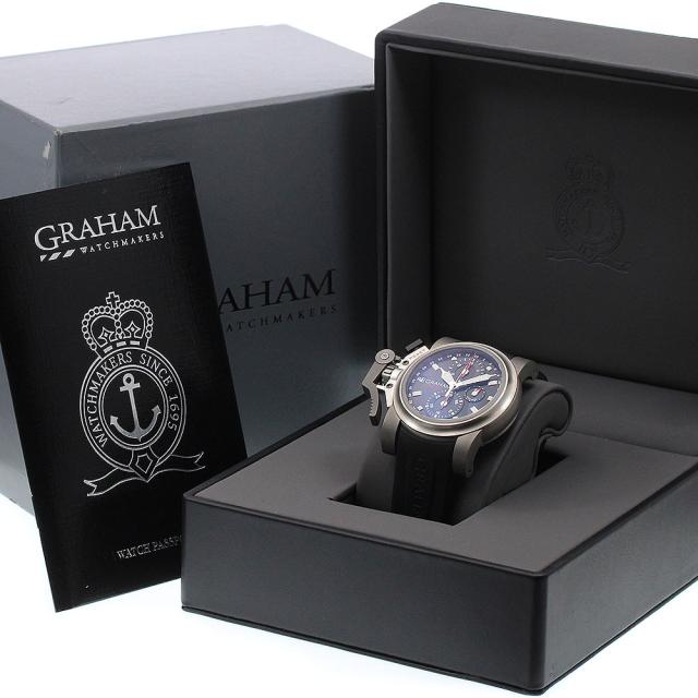 グラハム GRAHAM 2OVKT.B45A クロノファイター オーバーサイズ クロノグラフ 自動巻き メンズ 美品 箱・保証書付き_933557_1