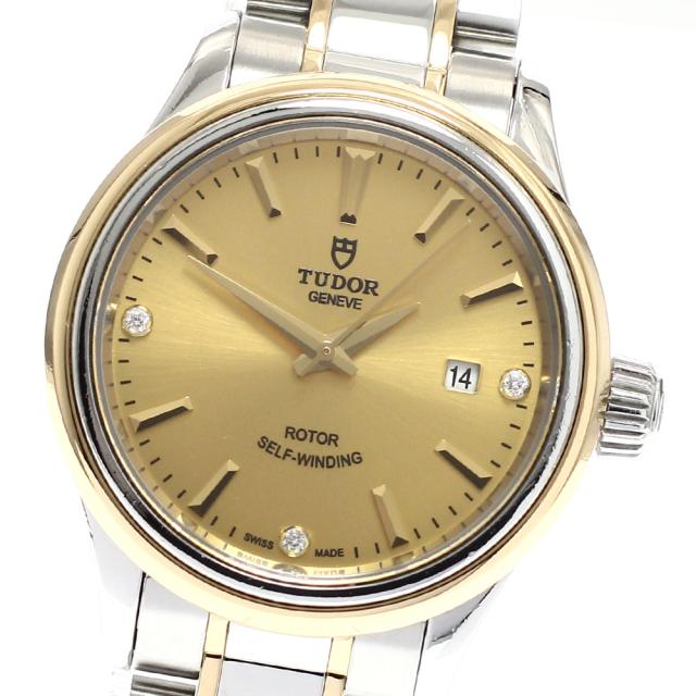 チュードル TUDOR 12103 スタイル 3Pダイヤ YGコンビ 自動巻き レディース _931007