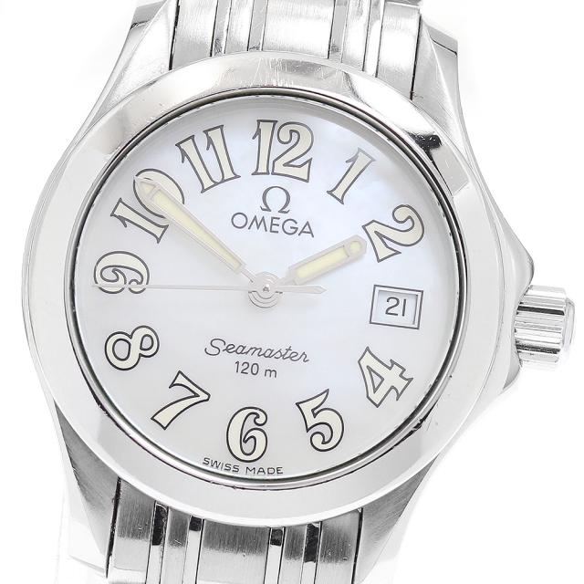 オメガ OMEGA 2581.70 シーマスター120 デイト シェル文字盤 クォーツ レディース _931860