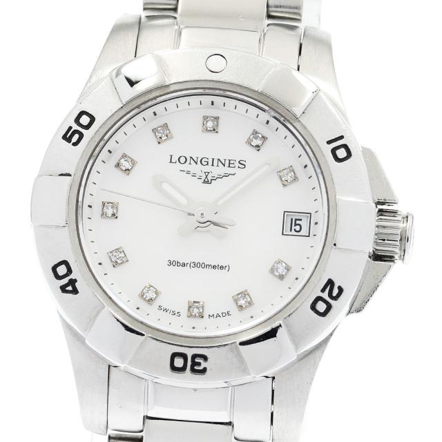 ロンジン LONGINES L3.198.4 ハイドロ コンクエスト 11Pダイヤ クォーツ レディース _932138