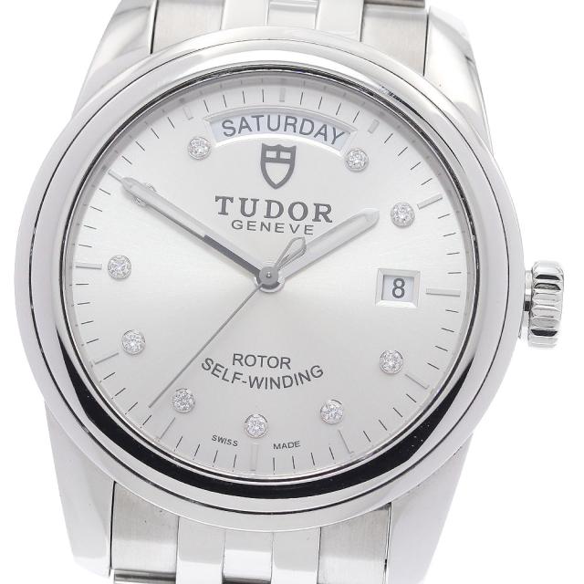 チュードル TUDOR 56000 グラマー デイトデイ 10Pダイヤ 自動巻き メンズ 保証書付き_934187