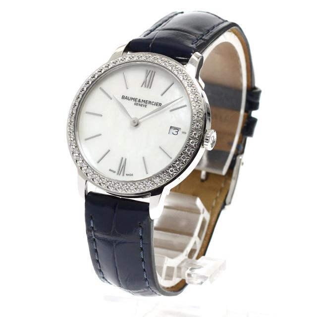 ボーム＆メルシェ Baume & Mercier 65864 クラシマ シェル文字盤 ダイヤベゼル クォーツ レディース _932807