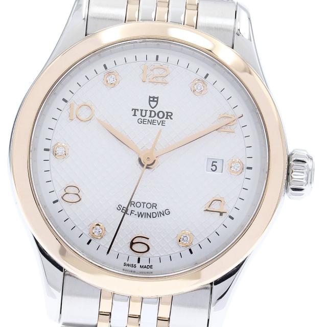 チュードル TUDOR 91351 1926 デイト 6Pダイヤ PGコンビ 自動巻き メンズ 良品 保証書付き_932012