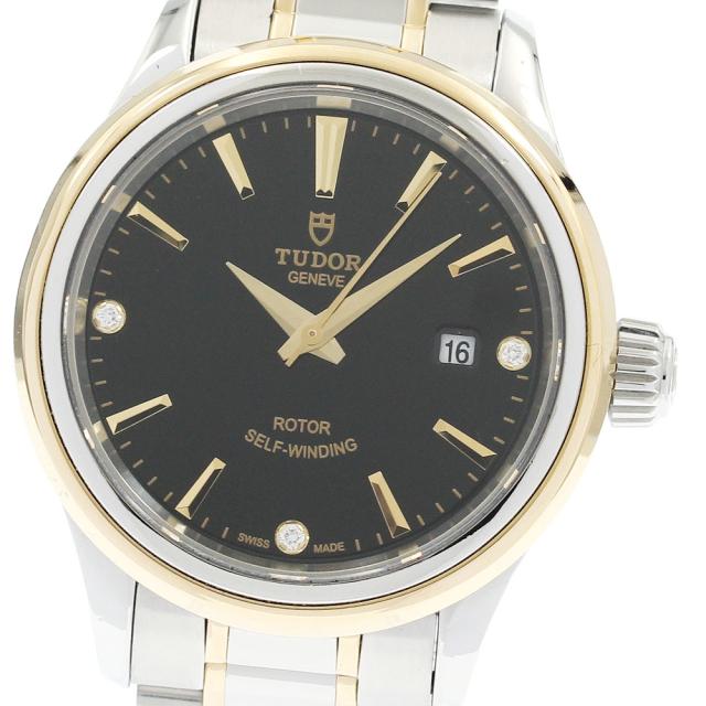 チュードル TUDOR 12103 スタイル デイト 3Pダイヤ 自動巻き レディース 保証書付き_922624