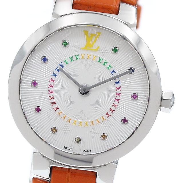 ルイ・ヴィトン LOUIS VUITTON QA158 タンブール スリム PM 11Pマルチストーン クォーツ レディース 良品 _935321 119,900円