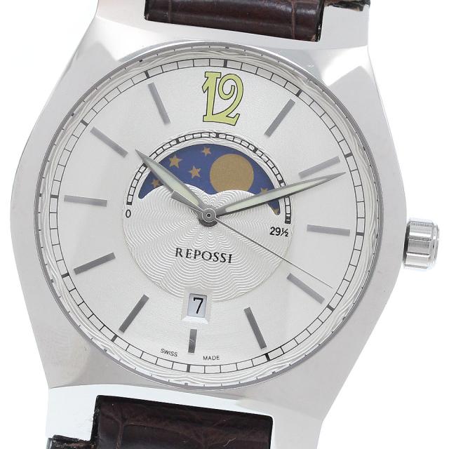 レポシ REPOSSI R8 コンテンポラリーシリーズ デイト クォーツ メンズ 良品 箱付き_935360