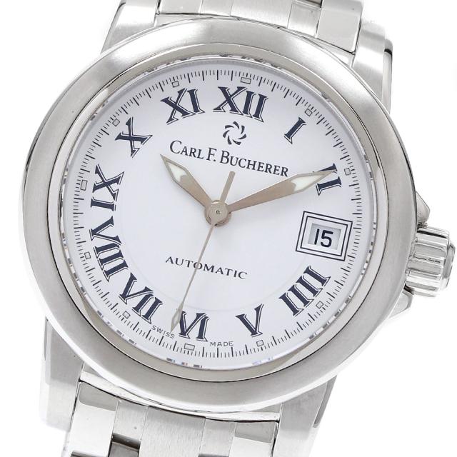カール F.ブヘラ CARL F.BUCHERER 00.10621.08.21.21 パトラビ デイト 自動巻き レディース 極美品 保証書付き_934182