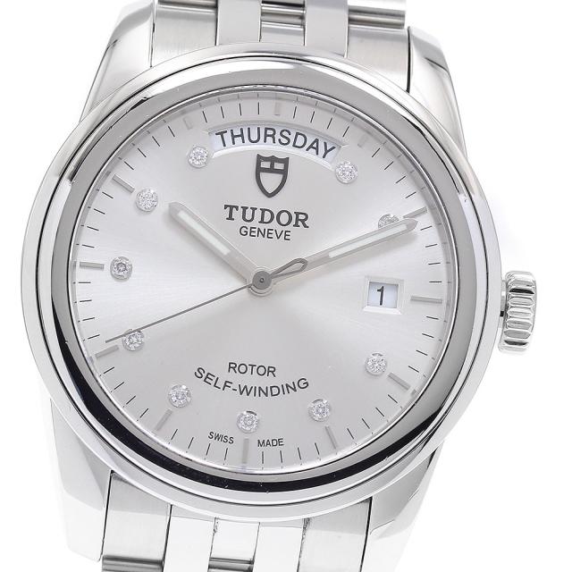 チュードル TUDOR 56000 グラマー デイトデイ 10Pダイヤ 自動巻き メンズ 良品 保証書付き_933146