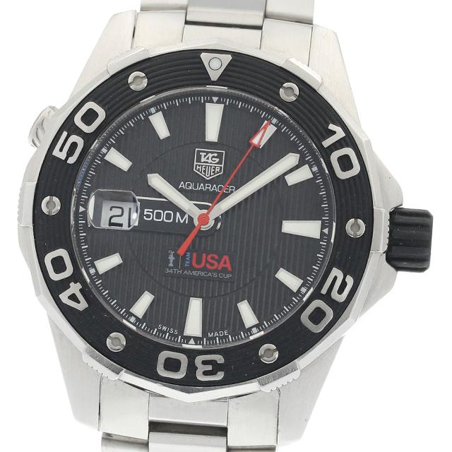 タグホイヤー TAG HEUER WAJ2118 アクアレーサー キャリバー5 アメリカズカップ記念モデル デイト 自動巻き メンズ 美品 保証書付き_935072