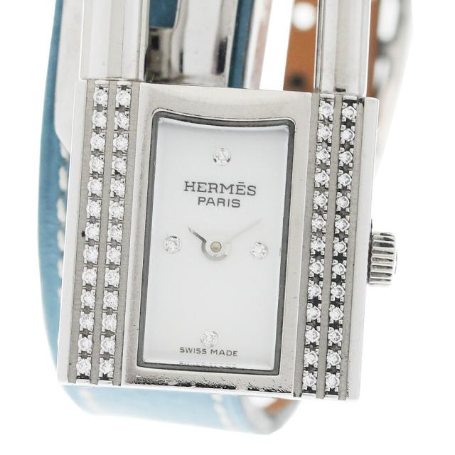 エルメス HERMES KE1.232 ケリーウォッチ ダイヤベゼル ホワイトシェルダイアル クォーツ レディース _933908
