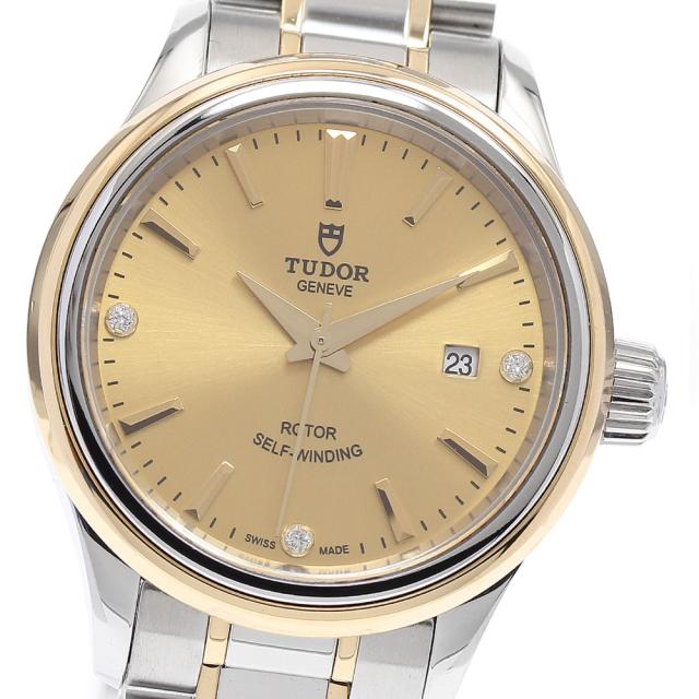 チュードル TUDOR 12103 スタイル 3Pダイヤ YGコンビ 自動巻き レディース 良品 保証書付き_934239