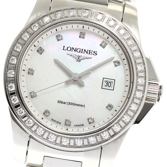 ロンジン LONGINES L3.258.0 コンクエスト ダイヤベゼル 11P クォーツ レディース 良品 _934766