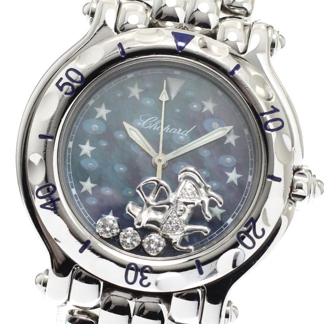 ショパール Chopard 27/8440 ハッピースポーツ ゾディアック サジタリウス デイト ダイヤ クォーツ レディース _935459