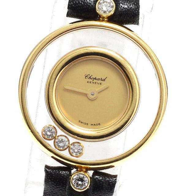 ショパール Chopard 20/4802 ハッピーダイヤモンド K18YG 3Pダイヤ クォーツ レディース _698886