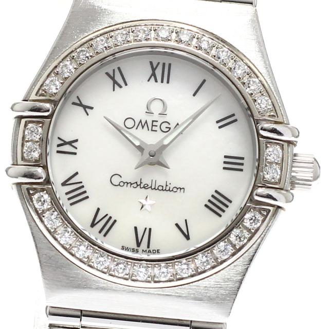 オメガ OMEGA 1466.61 コンステレーション ミニ ダイヤベゼル クォーツ レディース 保証書付き_939422