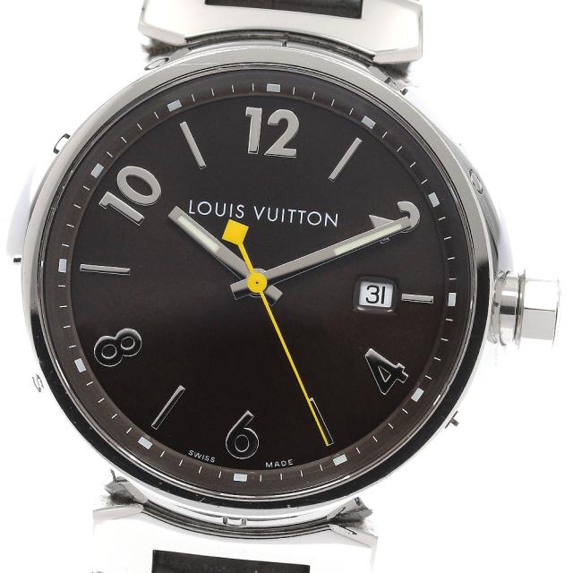 ルイ・ヴィトン LOUIS VUITTON Q1111 タンブール デイト クォーツ メンズ 保証書付き_939775