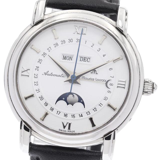 モーリスラクロア MAURICE LACROIX 37767 マスターピース ムーンフェイズ トリプルカレンダー 自動巻き メンズ 良品 _939474