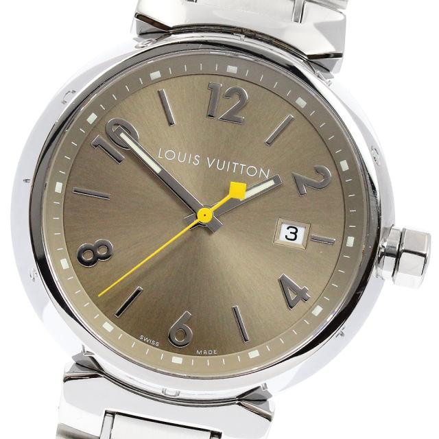 ルイ・ヴィトン LOUIS VUITTON Q1112 タンブール デイト クォーツ メンズ _934881