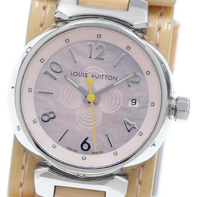 ルイ・ヴィトン LOUIS VUITTON Q1216 タンブール デイト クォーツ レディース 内箱付き_941885