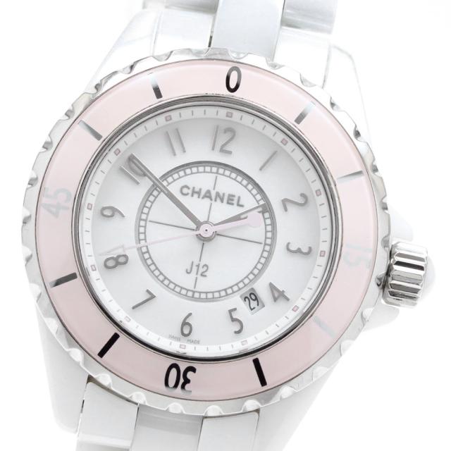シャネル CHANEL H4467 J12 ソフトピンク 白セラミック 世界限定1200本 クォーツ レディース 保証書付き_938364