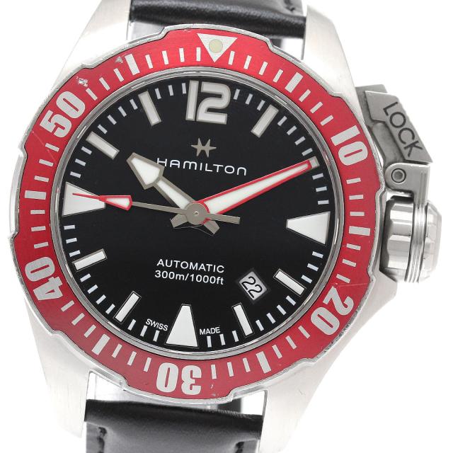 ハミルトン HAMILTON H777250 フロッグマン カーキ ネイビー デイト 自動巻き メンズ _941161