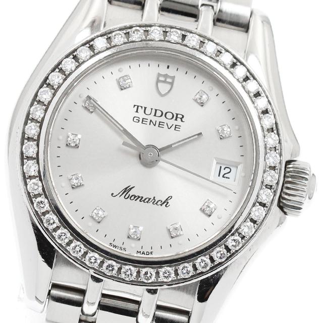 チュードル TUDOR 15810 モナーク ダイヤベゼル 10Pダイヤ クォーツ レディース _942995