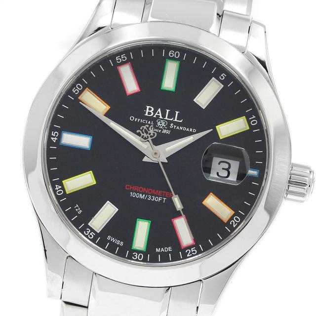 ボールウォッチ BALLWATCH NM2026C-S33CJ-BK エンジニア3 マーベライト レインボー デイト 自動巻き メンズ 良品 箱・保証書付き_938901