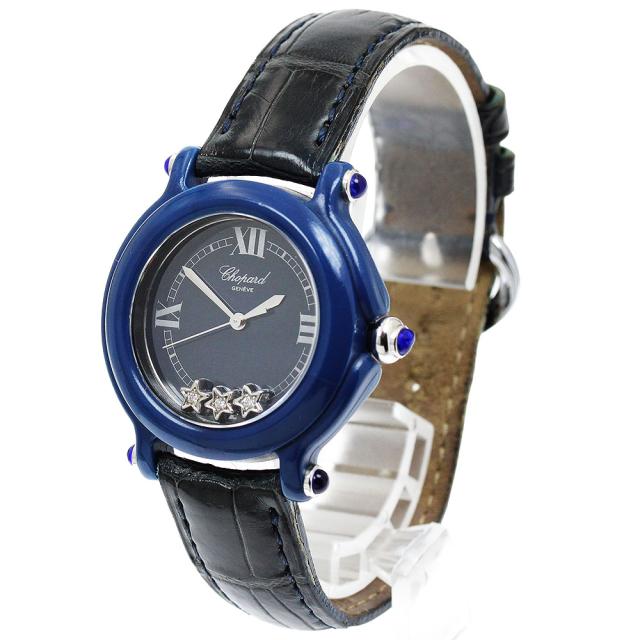 訳あり ショパール Chopard 27/7778 ハッピースター 3Pダイヤ デイト クォーツ レディース _942603