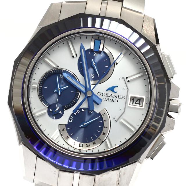 カシオ CASIO OCW-S6000PB-7AJR オシアナス CASIO WATCH Partner Shopモデル デイデイト ソーラー電波 メンズ 美品 内箱付き_943610