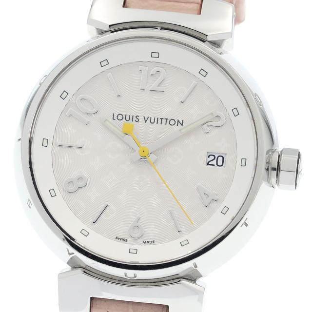 ルイ・ヴィトン LOUIS VUITTON Q1313 タンブール ホログラム デイト クォーツ レディース 箱・保証書付き_944120
