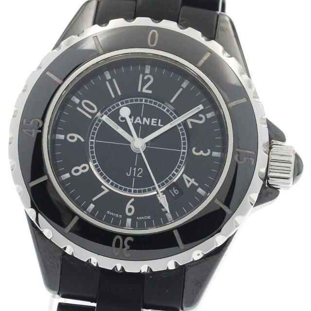 シャネル CHANEL H0681 J12 黒セラミック デイト クォーツ レディース _943982
