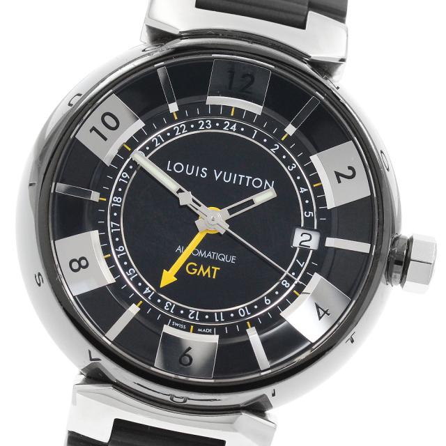 ルイ・ヴィトン LOUIS VUITTON Q113I タンブール インブラック GMT 自動巻き メンズ 箱・保証書付き_944453